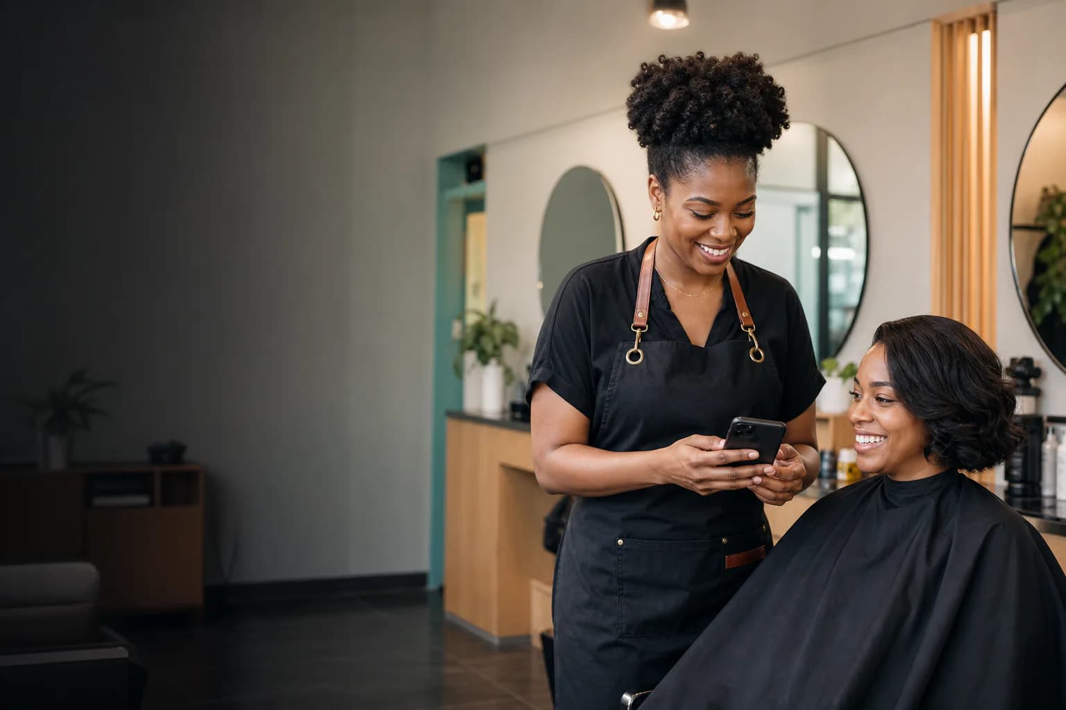 Salon owner using Prebo to manage customer reviews